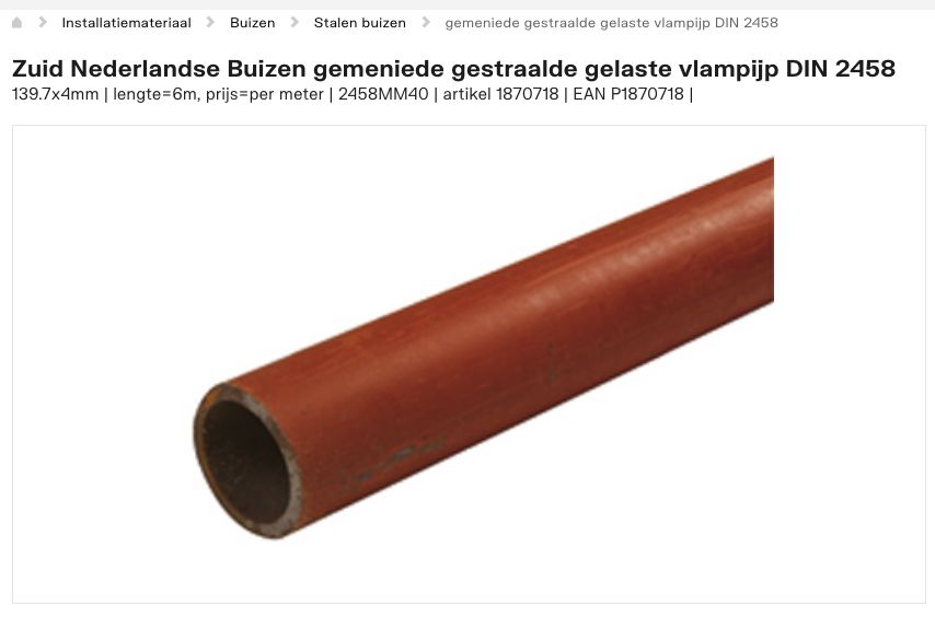 gemeniede gestraalde gelaste vlampijp DIN 2458 Stalen buizen Buizen Installatiemateriaal Producten Plieger.jpg